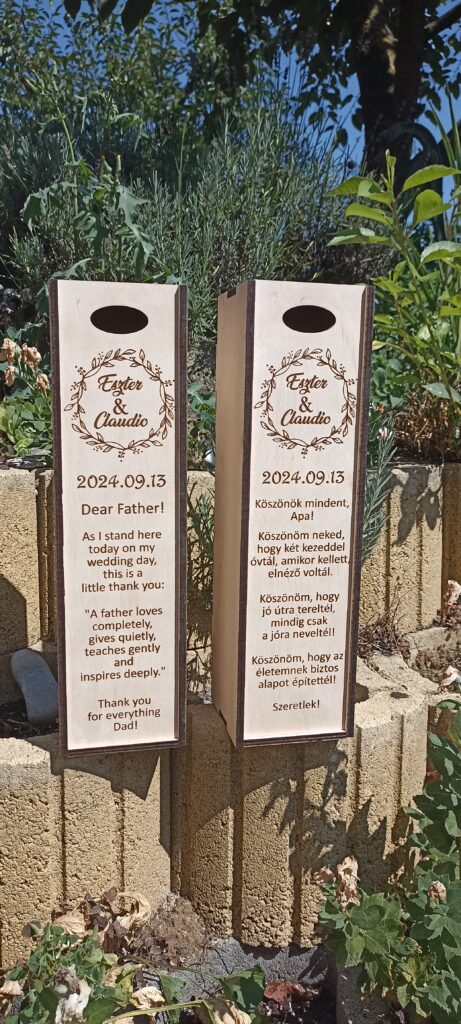Esküvői szülő köszöntő dobozok